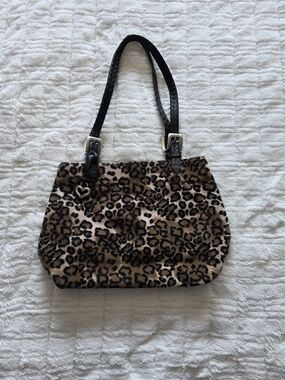 Brighton Leopard Print Shoulder Bag with Black Handles